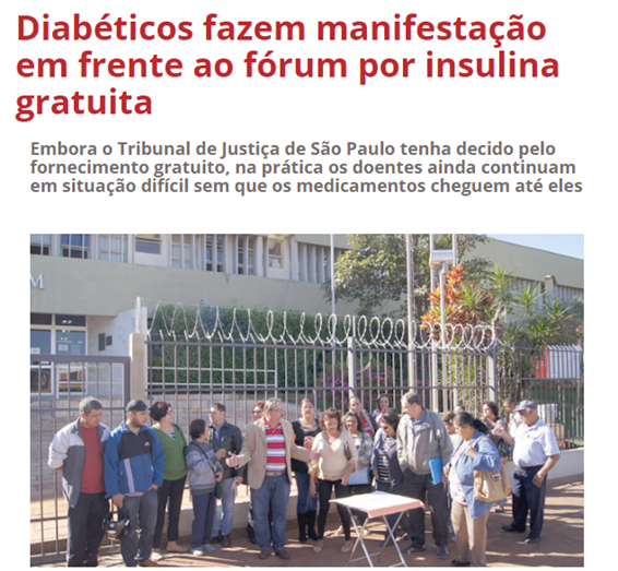 Produto ND. A vida de um diabético no Brasil é muito difícil. 